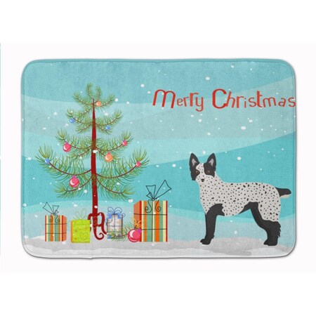 Carolines Treasures Texas Heeler Christmas Tree Machine Washable Memory Foam Mat CK3877RUG